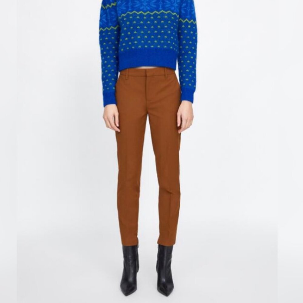 Zara Caramel Brown Skinny Trousers
